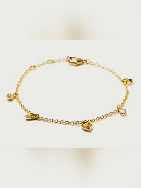 NEW! Coach Women's 14k Gold Plated Charm Bracelet